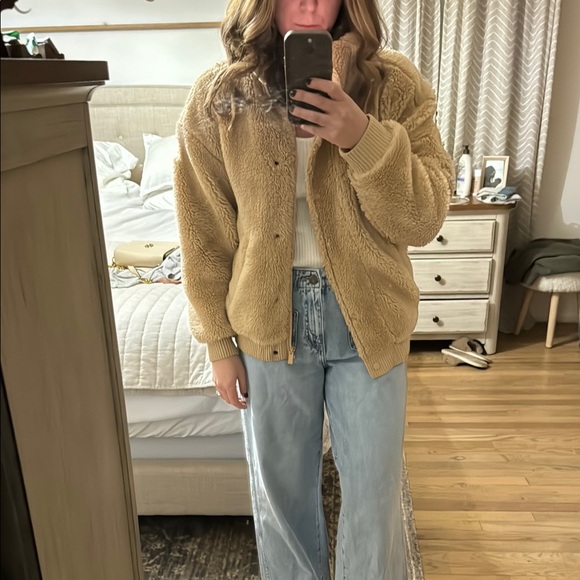 ALO Sherpa Varsity Bomber Jacket - Picture 1 of 4